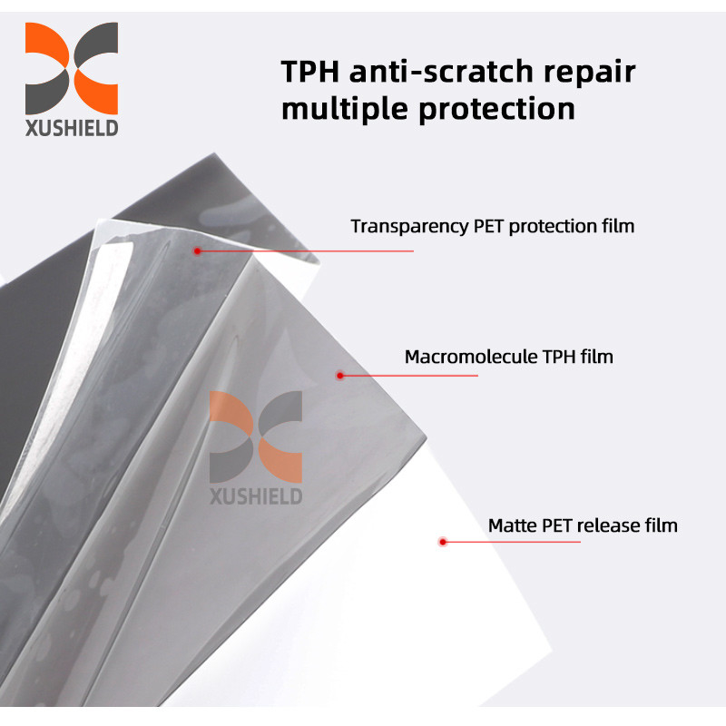 XUSHIELD 고품질 TPH TPU 자동차 헤드라이트 색칠 필름 빛 검은 연소 검은 꼬리 빛 헤드라이트 색칠 필름