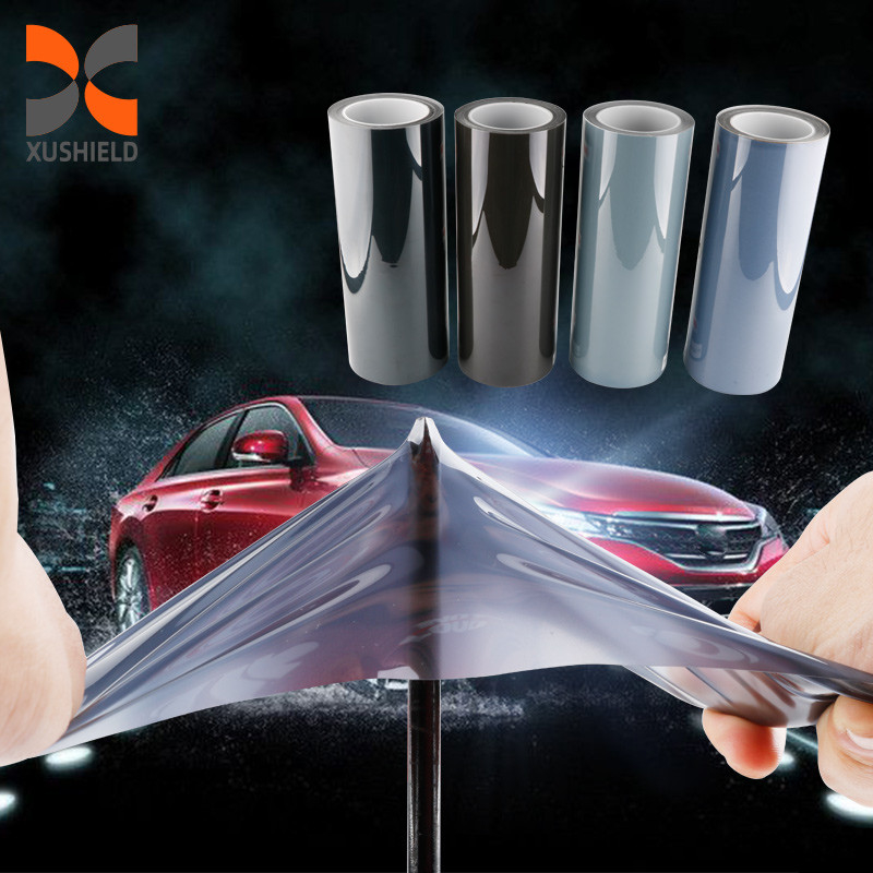 스모키 블랙 PPF 7.5 밀리 셀프 힐링 TPU 헤드라이트 텐트 필름